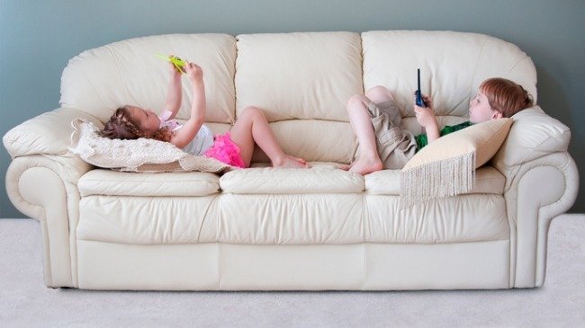 Children on the couch