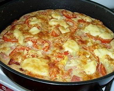 Home-style pizza on kefir dough