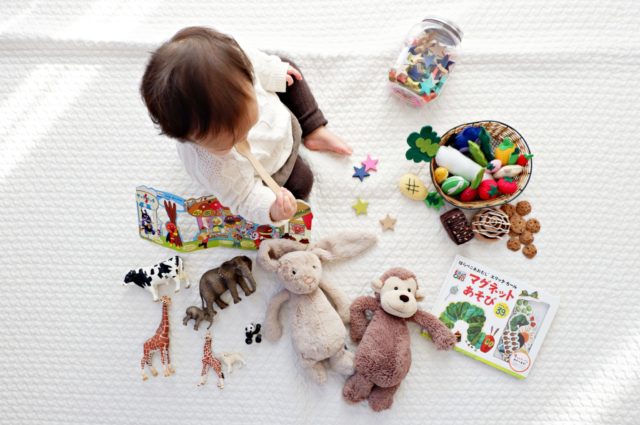 Child with toys