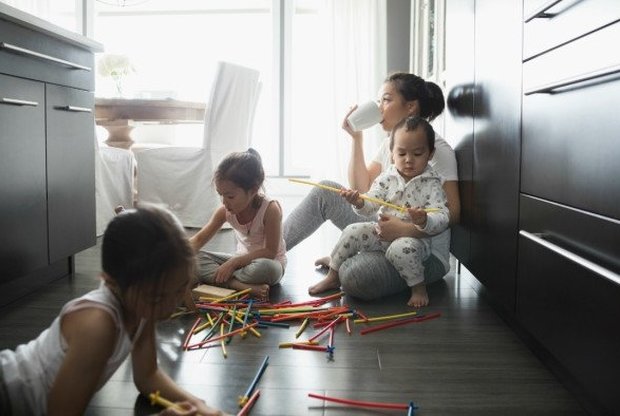 Mom and three children