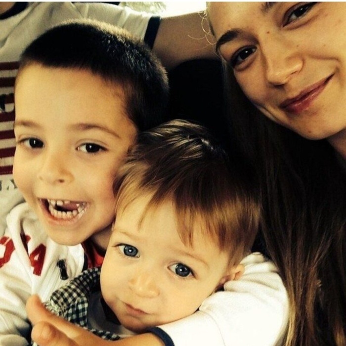 Актриса с Арчилом Геловани, отцом её младших детей Константина и Эмми.