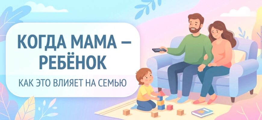 Иллюстрация к статье: Когда мама — ребёнок