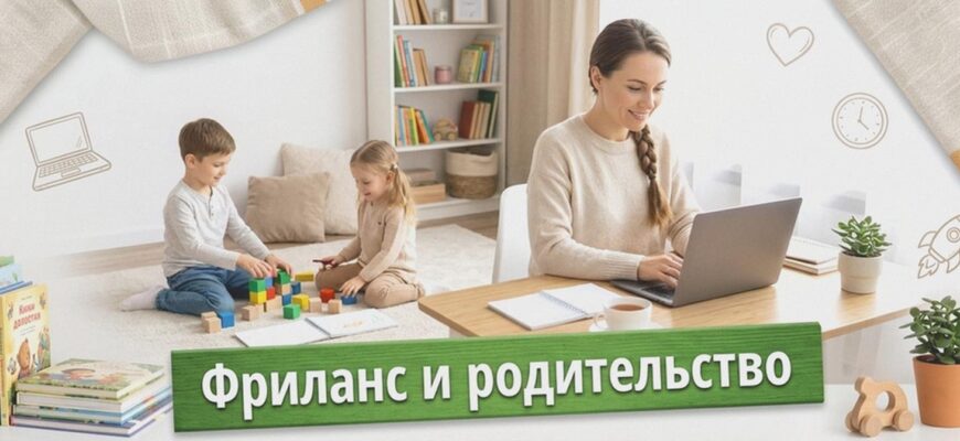 Иллюстрация к статье: Фриланс и родительство