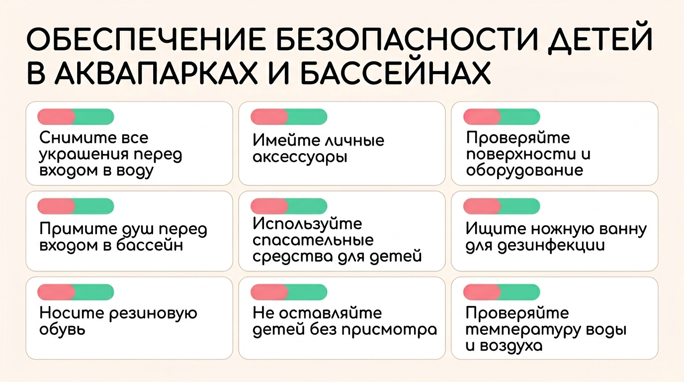 Чеклист безопасности для детей в аквапарке и бассейне