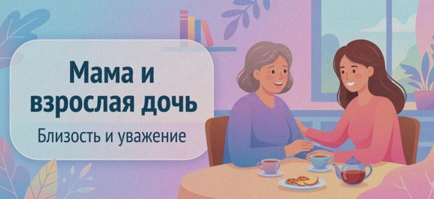 Иллюстрация к статье: Мама и взрослая дочь