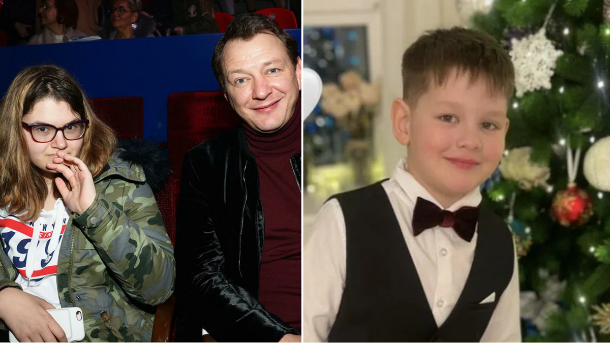 Марат Башаров с сыном Марселем на прогулке