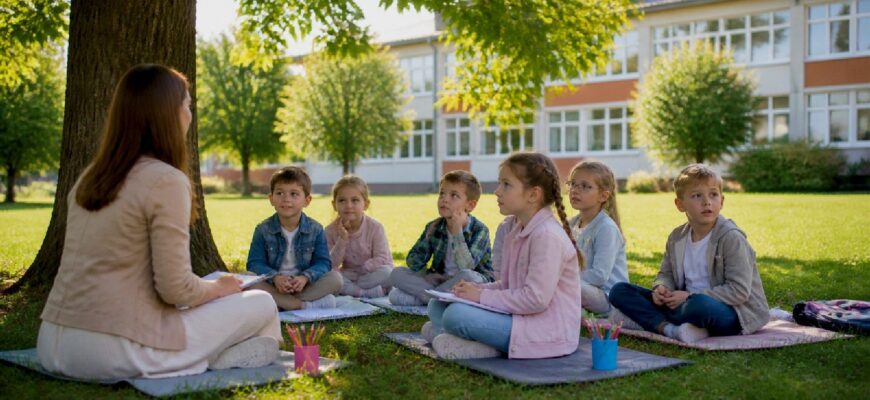 Уроки на свежем воздухе: эксперт сомневается в пользе для первоклассников