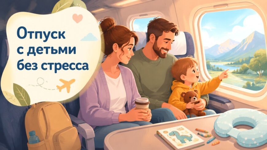Иллюстрация к статье: Отпуск с детьми без стресса