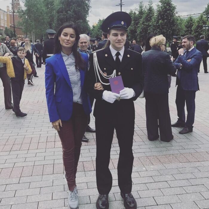 Тина Канделаки с сыном Леонтием.
