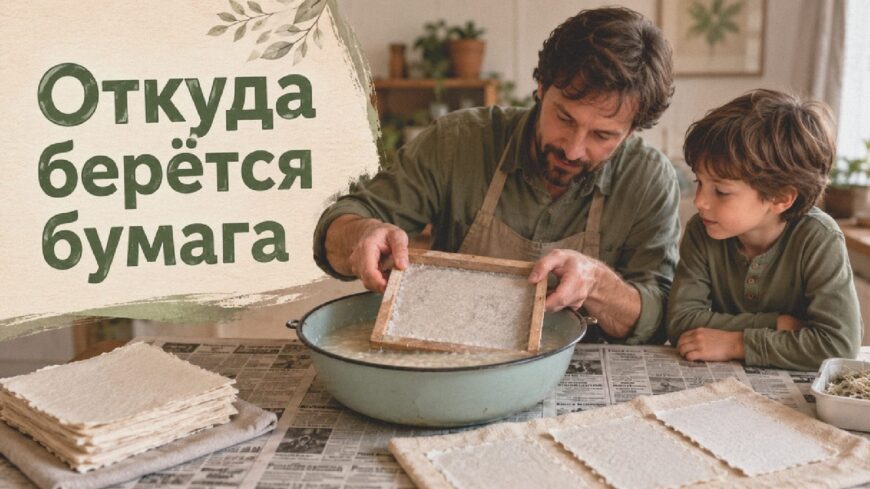 Иллюстрация к статье: Откуда берётся бумага