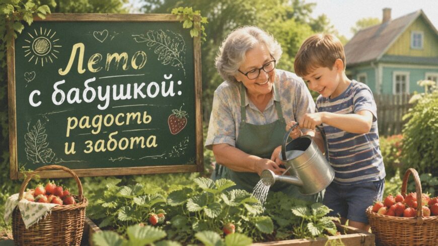 Иллюстрация к статье: Лето с бабушкой: радость и забота