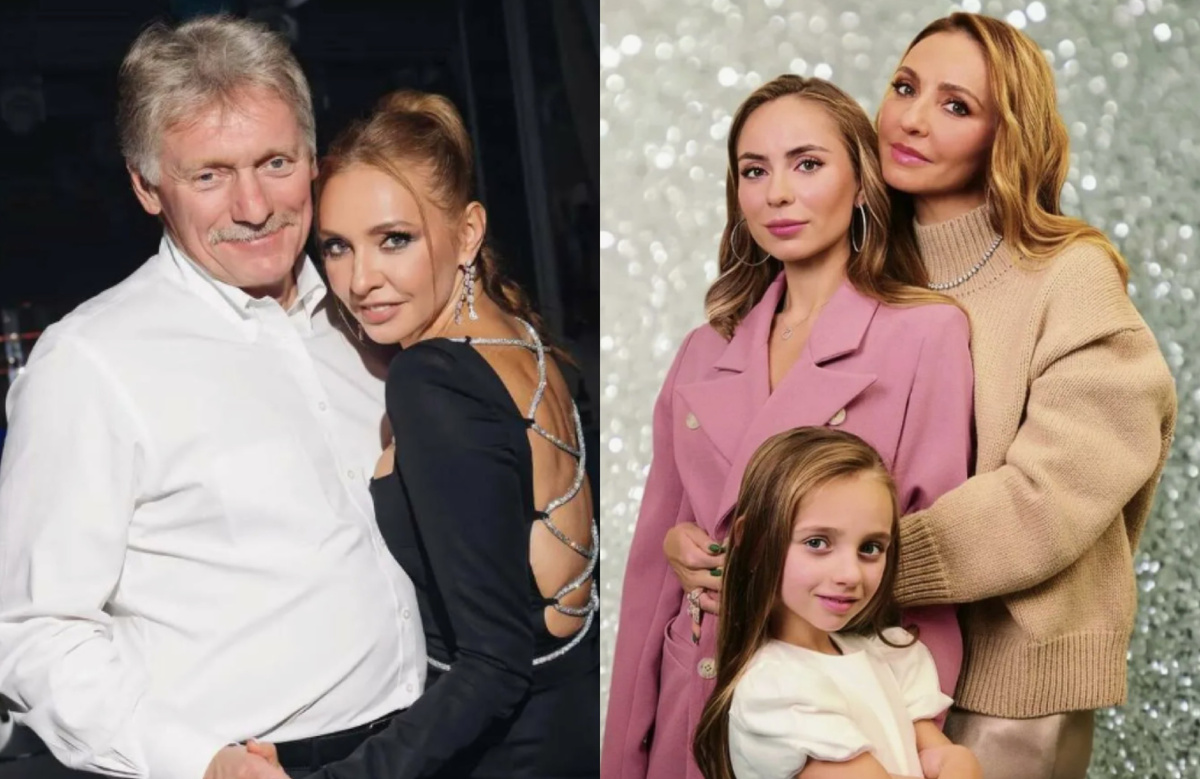 Татьяна Навка с Дмитрием Песковым и дочерьми
