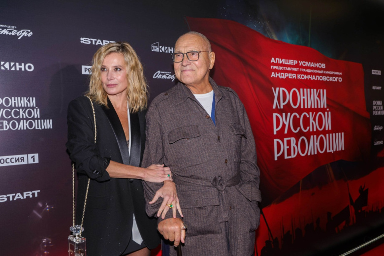 Супруги Юлия Высоцкая и Андрей Кончаловский. Фото Натальи Шатохиной / NEWS.ru