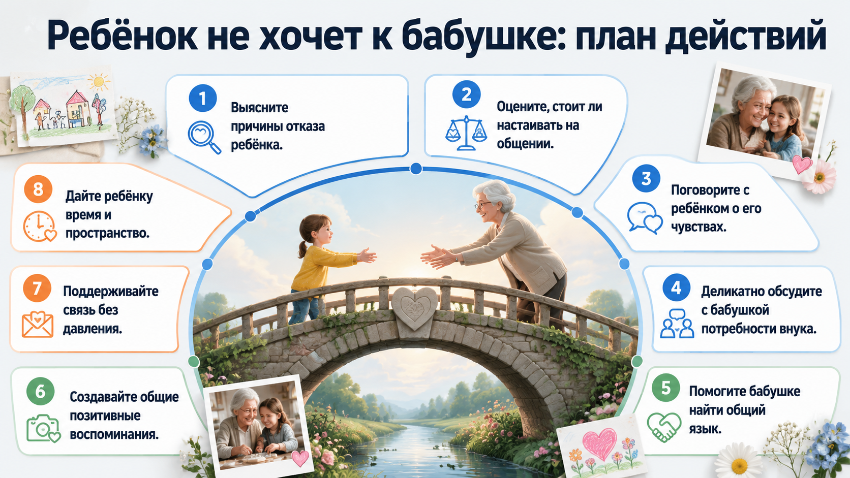 Пошаговый план для родителей: ребёнок не хочет общаться с бабушкой