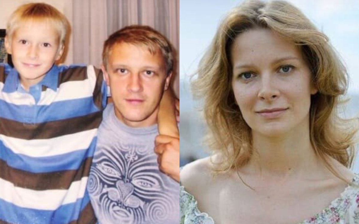 Маленький Глеб с мамой и папой