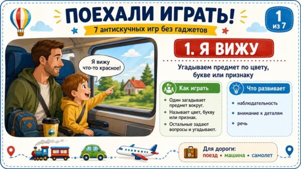 Чем занять ребенка в дороге без телефона: 7 игр, которые спасут поездку