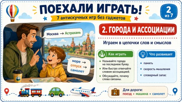 Чем занять ребенка в дороге без телефона: 7 игр, которые спасут поездку