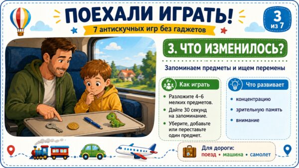 Чем занять ребенка в дороге без телефона: 7 игр, которые спасут поездку