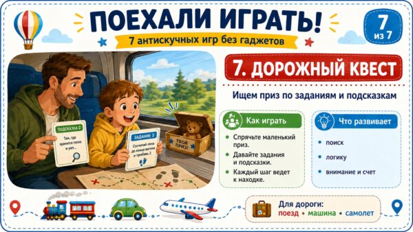 Чем занять ребенка в дороге без телефона: 7 игр, которые спасут поездку
