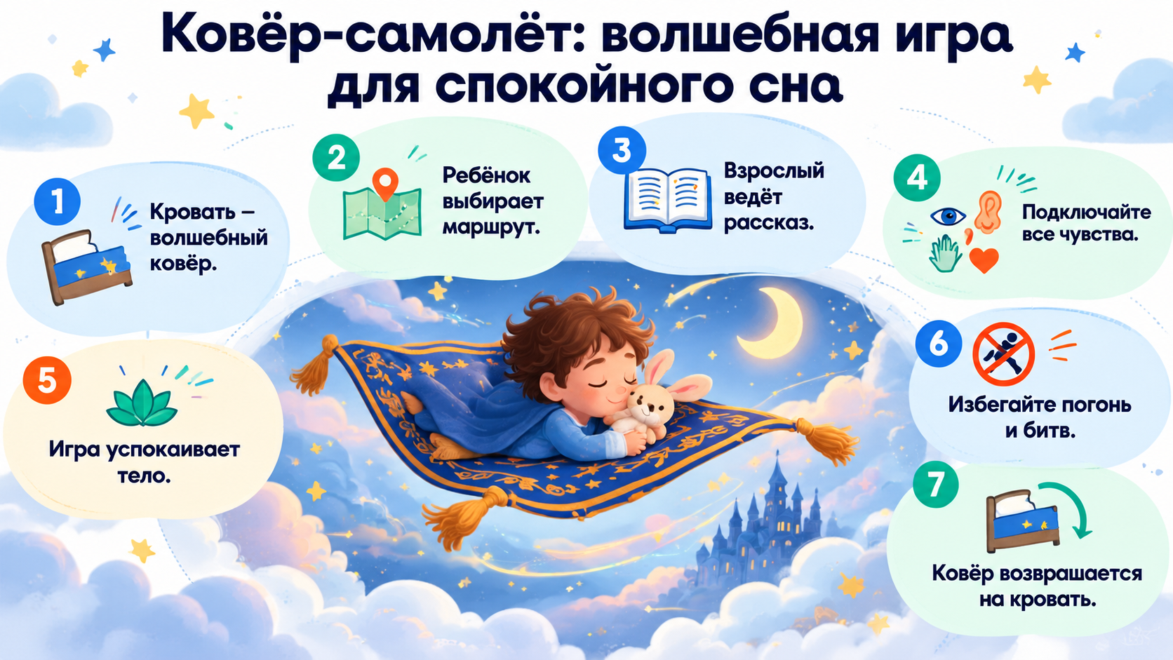 Инфографика: ковёр-самолёт для спокойного сна ребёнка