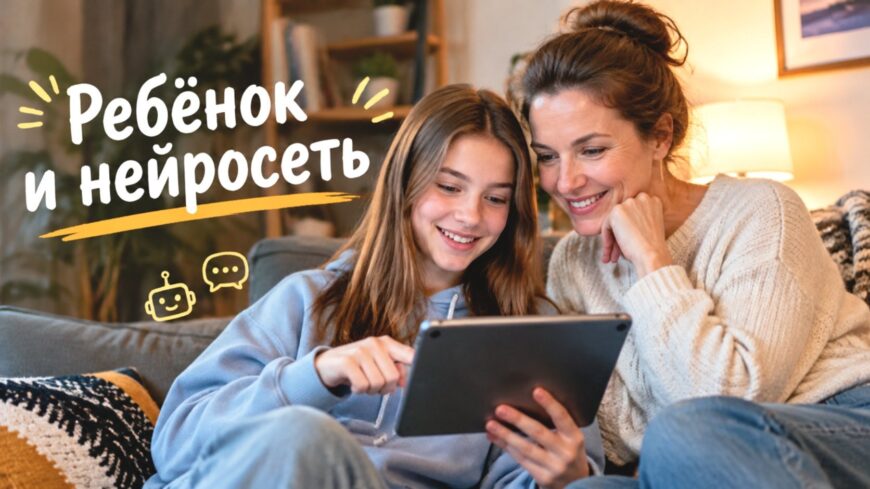 Иллюстрация к статье: Ребёнок и нейросеть